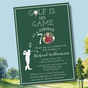 ÜBERRASCHUNG Stilvolles Golf-Foto zum 70. Geburtst Einladung