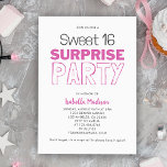 Überraschung Sweet 16 Rosa Geburtstagsparty Einladung<br><div class="desc">Erleben Sie die Begeisterung für ein einmaliges Fest mit unserer "Überraschungssüßen 16 Pink Birthday Party Einladung". Diese charmante und individuell gestaltbare Einladung Set den Ton für ein unvergessliches Rosa-Thema,  eine perfekte Mischung aus Eleganz. Machen Sie sich bereit,  um 16 . Geburtstag Geburtstag mit dieser reizvollen Einladung zu verwirklichen.</div>