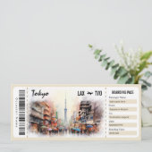 Überraschung Tokyo Boarding Pass Geschenkzertifika Einladung (Stehend Vorderseite)