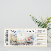 Überraschung Tokyo Boarding Pass Geschenkzertifika Einladung (Stehend Vorderseite)
