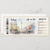 Überraschung Tokyo Boarding Pass Geschenkzertifika Einladung (Vorne/Hinten)