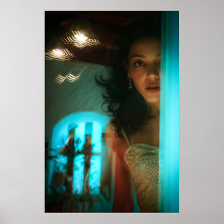 Überraschung, von einer Tür aus zu springen Poster