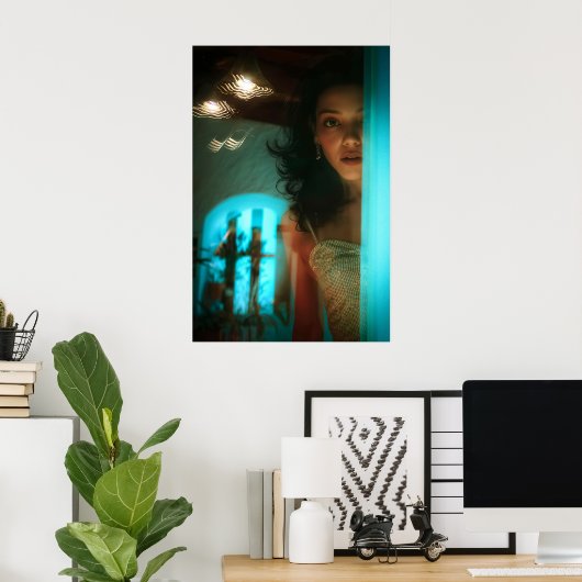 Überraschung, von einer Tür aus zu springen Poster (Heimbüro)