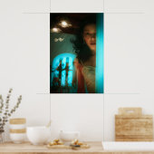 Überraschung, von einer Tür aus zu springen Poster (Küche)