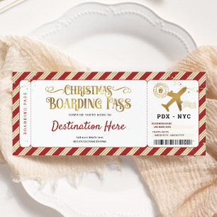 Überraschung Weihnachts Bordkarte Geschenkticket  Einladung