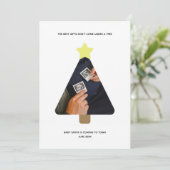 Überraschung Weihnachtsbaum Schwangerschaft Ankünd Feiertagskarte (Stehend Vorderseite)