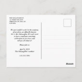 Überraschung! Wir lösten die Ankündigung der Neuve Postkarte (Rückseite)