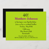 Überraschung zum 40. Geburtstag Einladung (Vorne/Hinten)