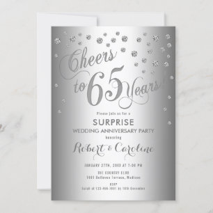 Überraschung zur 65. Hochzeitstag - Silber Einladung