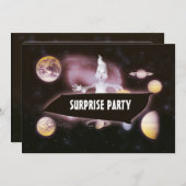 Überraschung zwischen Geburtstagsparty Einladung (Vorne/Hinten)
