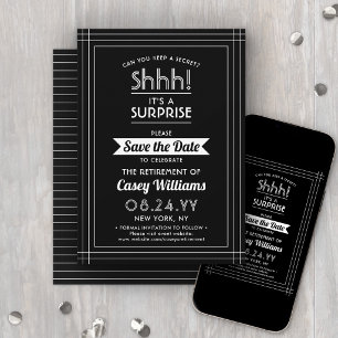 Überraschungs-Abschiedsparty Pssst! Schwarz und We Save The Date