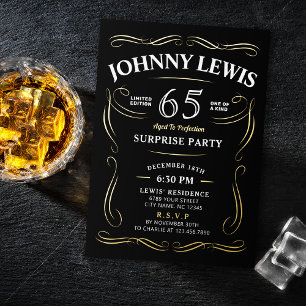 Überraschungs-Geburtstag mit Whiskey-Thema für jed Folieneinladung