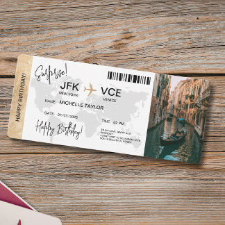 Überraschungs-Geburtstags-Boarding-Pass-Reise-Tick Einladung