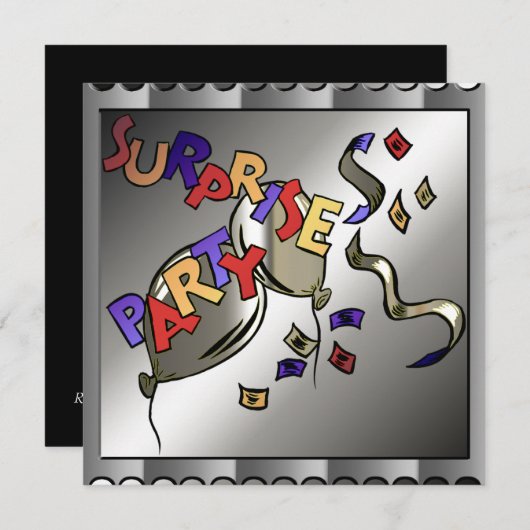 Überraschungs-Geburtstags-Party Einladungen (Vorne/Hinten)