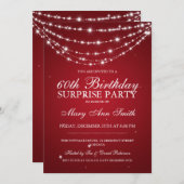Überraschungs-Geburtstags-Party-funkelndes Einladung (Vorne/Hinten)