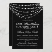 Überraschungs-Geburtstags-Party-funkelndes Einladung (Vorne/Hinten)