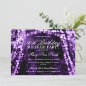 Überraschungs-Geburtstags-Party-Schnur beleuchtet Einladung (Stehend Vorderseite)