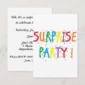 "Überraschungs-Party-" Einladungen (Vorne/Hinten)