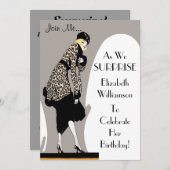 Überraschungs-Party! Elegante Kunst-Deko-Party Einladung (Vorne/Hinten)