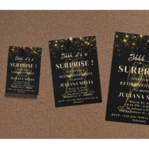 Überraschungsabschiedsparty in Schwarz und Gold Flyer