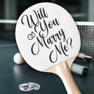 Überraschungsantrag „Willst du mich heiraten?“ Tischtennis Schläger