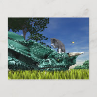 Überraschungsbesucher - Niedliche Katze auf Drache
