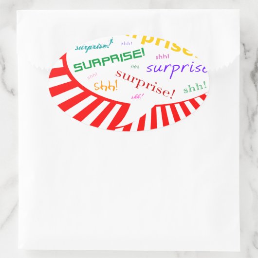 Überraschungsblase für Party Ovaler Aufkleber (Tasche)