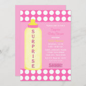 Überraschungsdusche Einladung Pink Baby Flasche (Vorne/Hinten)