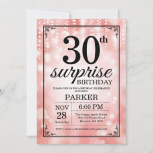 Überraschungseinladung zum 30. Geburtstag Pink Gli Einladung