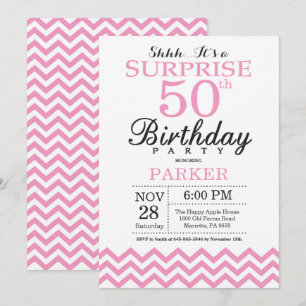 Überraschungseinladung zum 50. Geburtstag Pink Che Einladung