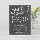 Überraschungsgeburtstags-Einladung 30 Tafel Einladung (Stehend Vorderseite)