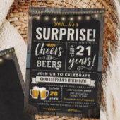 Überraschungsjubeln und Bier 21. Geburtstagsfeier Einladung