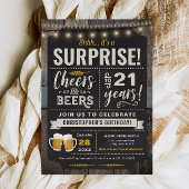 Überraschungsjubeln und Bier 21. Geburtstagsfeier Einladung