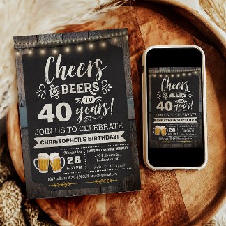 Überraschungsjubeln und Biere 40. Geburtstagsfeier Einladung