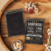 Überraschungsjubeln und Biere 50. Geburtstagsfeier Einladung