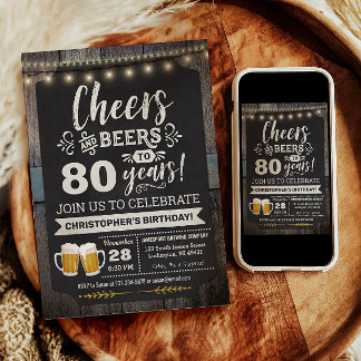 Überraschungsjubeln und Biere 80. Geburtstag Einla Einladung