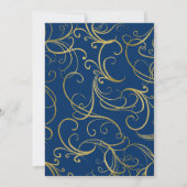 Überraschungsjubiläum Einladung Navy Gold Swirl (Rückseite)
