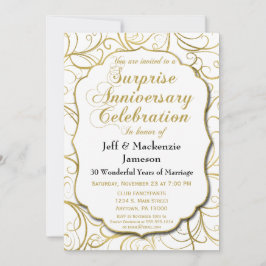 Überraschungsjubiläum Einladung White Gold Swirl