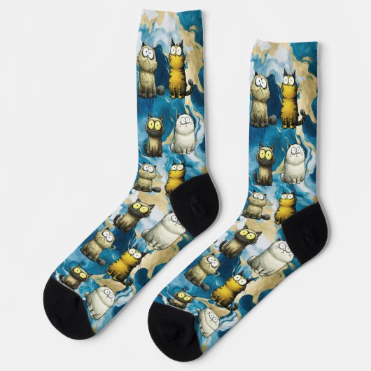 Überraschungskatzen Socken (Linkes Detail)