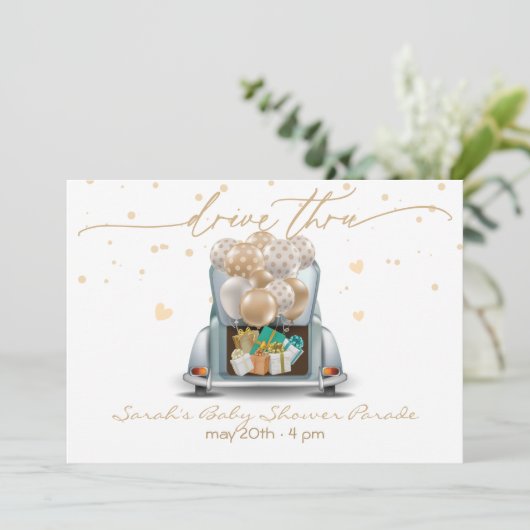 Überraschungslaufwerk Thru Kinderduschparade 2 Einladung (Stehend Vorderseite)