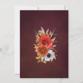 ÜBERRASCHUNGSPARTY 100. Burgunder Herbstblumen Einladung (Rückseite)