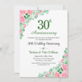 Überraschungsparty 30. Hochzeitstag Rosen Einladung (Vorderseite)