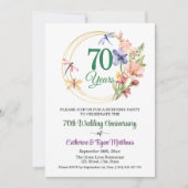 Überraschungsparty 70. Hochzeitstag Blumen Einladung (Vorderseite)