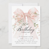Überraschungsparty 80. Geburtstag Elegante rosa Bl Einladung (Vorderseite)