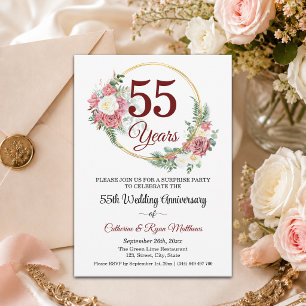 Überraschungsparty Blumen zum 55. Hochzeitstag Einladung