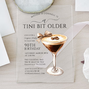 ÜBERRASCHUNGSPARTY Ein Tini bisschen älter Martini Acryleinladungen