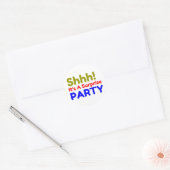 ÜBERRASCHUNGSPARTY RUNDER AUFKLEBER (Umschlag)
