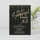Überraschungsparty zum 75. Geburtstag in Festive G Einladung (Stehend Vorderseite)