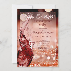 Überraschungsparty zur Rente Einladung Roségold