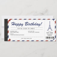 Überraschungsreise Paris Bordkarte Urlaubsticket Einladung